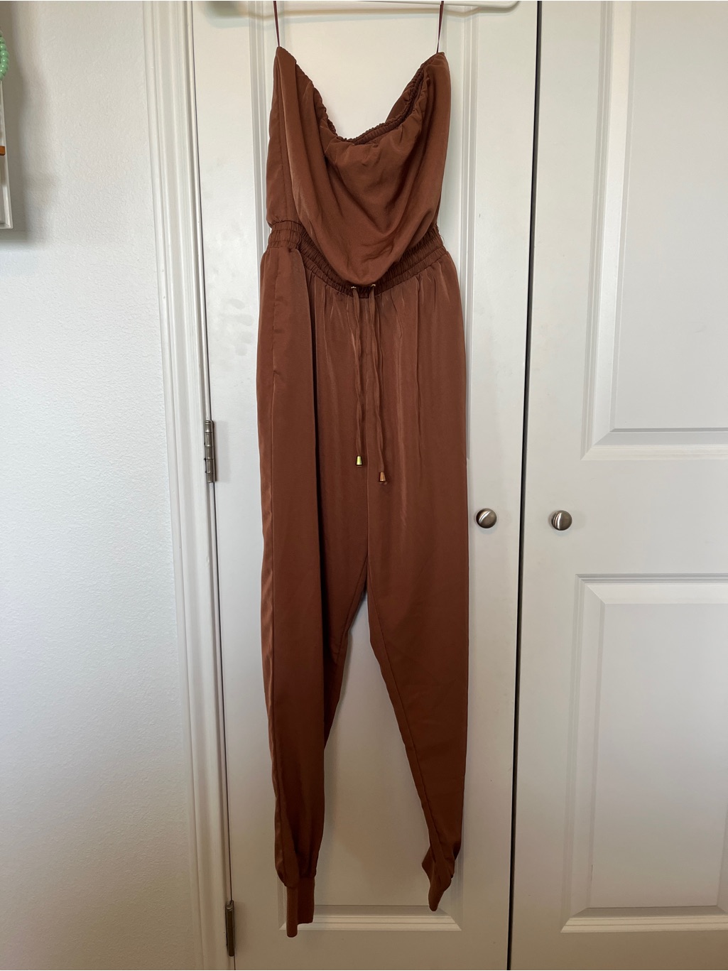 Windsor Brown Jumpsuit With Drawstring Waist